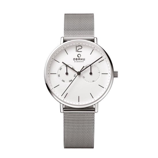 Obaku Denmark Herenhorloge  - V182GM CWMC - Stalen kast - Stalen mesh band  - Ø40mm