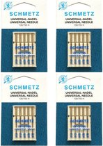 Aiguilles machine Schmetz assorties 70-90 (5 aiguilles) universelles, 4 cartes