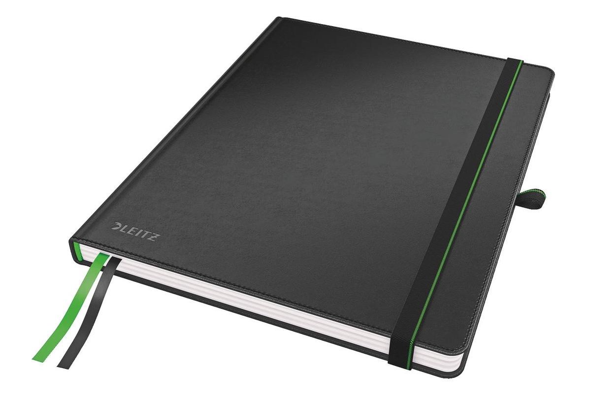 Leitz Complete Notitieboek iPad Formaat met Hardcover - Gelijnd - met Elastische Sluiting - Zwart