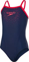 Speedo Gala Logo Girls Thinstrap Muscleback Kinderen Badpak  - Blauw/Rood  - Maat 164