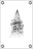 Tuinposter – Kerktoren in de Wolken– 40x60cm Foto op Tuinposter (wanddecoratie voor buiten en binnen)