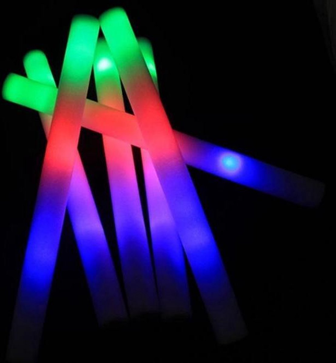 Lichtstaaf - Groen LED Licht - 48 Cm - Festival Partystaaf Schuimstaaf Met Verlichting
