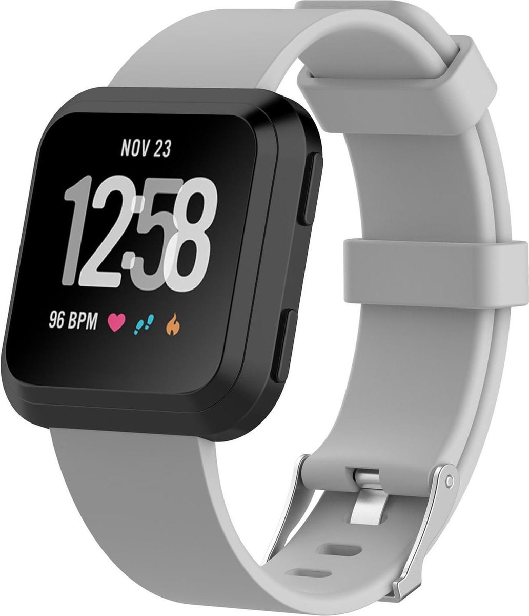 watchbands-shop.nl Siliconen bandje - Fitbit Versa (Lite) - Grijs - Large