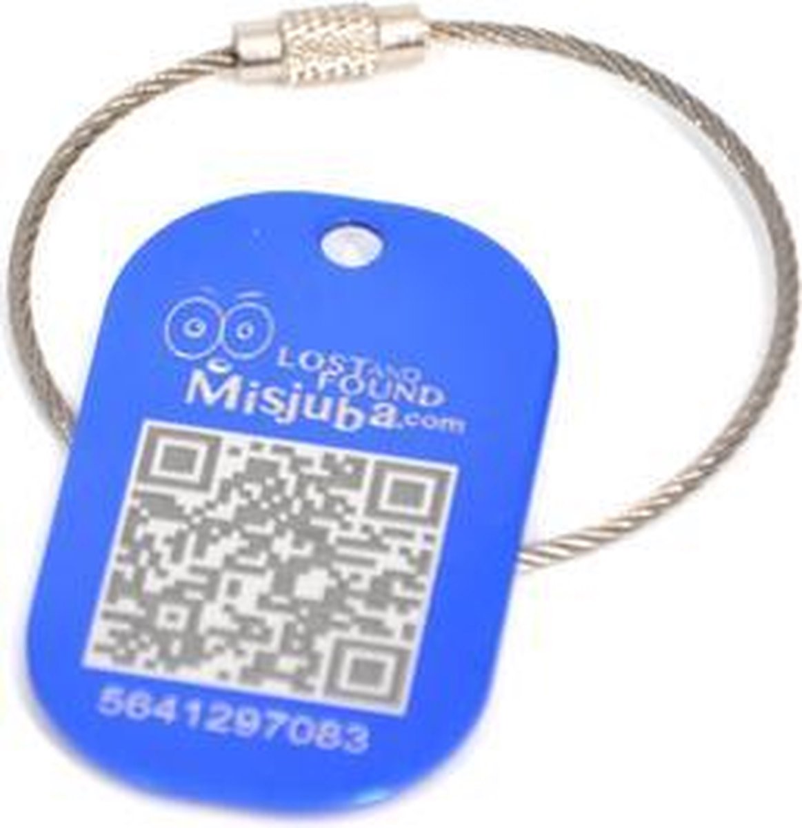 Misjuba - bagagelabel - Kofferlabel - QR-code - Aluminium blauw