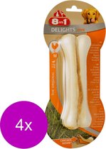 8in1 Delights Bones Strong Kip - Hondensnacks - 4 x Medium