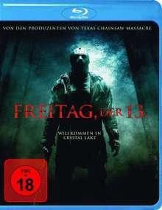Blu-ray hoes van 'Vrijdag de 13e' met Jason Voorhees in zijn iconische hockeymasker en outfit.