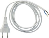 PLIEGER aansluitsnoer 2x 0.75mm met eurostekker, 2 meter | WIT