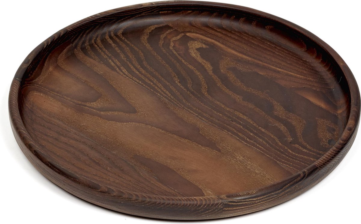 Serax Pascale Naessens Pure Dienblad Hout Rond Dark Brown 29 x 2,5 cm