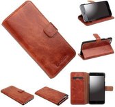 Echt Leer cover - iPhone 6 (s) plus hoesje - Lederen Wallet Case Bruin - WalletCase