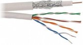 Coaxkabel / Coaxcombikabel Coax RG6 + UTP CAT5e kabel Geschikt voor CAI-TV en Satelliet 50meter