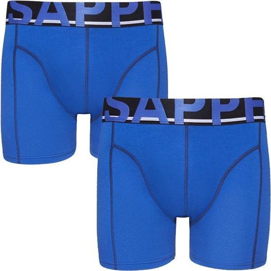 Sapph Men 2pack Cotton Heren Ondergoed - Dazzling Blue - XL | bol.com
