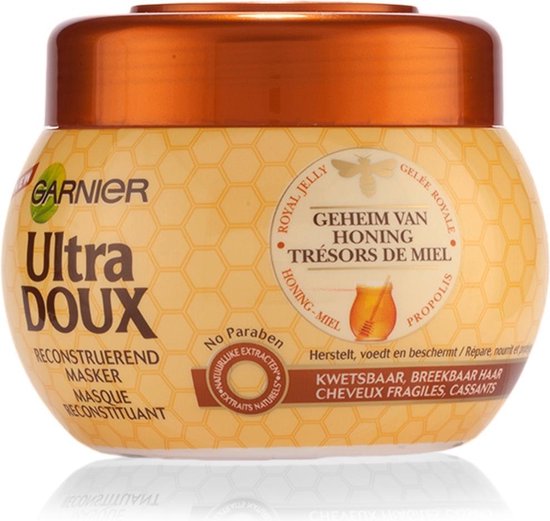 Garnier Ultra Doux Geheim van Honing Haarmasker Kwetsbaar of Breekbaar Haar - 300 ml | bol.com