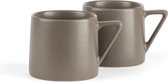 Bredemeijer Beker Lund Warm grey - Set van 2