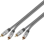 Goobay HT 40-0150 1.5m PL audio kabel 1,5 m 2 x RCA Grijs, Zilver
