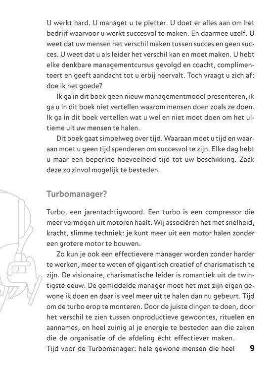Illustratie van een turbocompressor met tekst over turbomanagement.