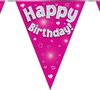 Oaktree - Vlaggenlijn Roze Happy Birthday (4 meter)