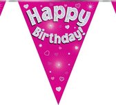 Oaktree - Vlaggenlijn Roze Happy Birthday (4 meter)