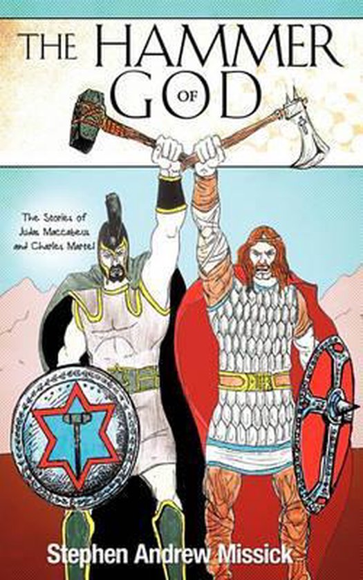 Couverture de livre « The Hammer of God » avec deux guerriers levant des armes.