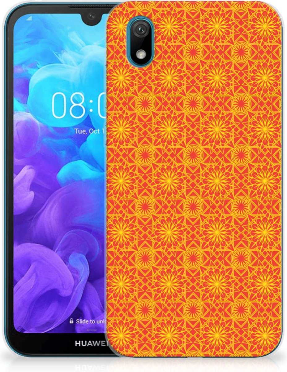 Huawei Y5 (2019) TPU bumper Batik Oranje