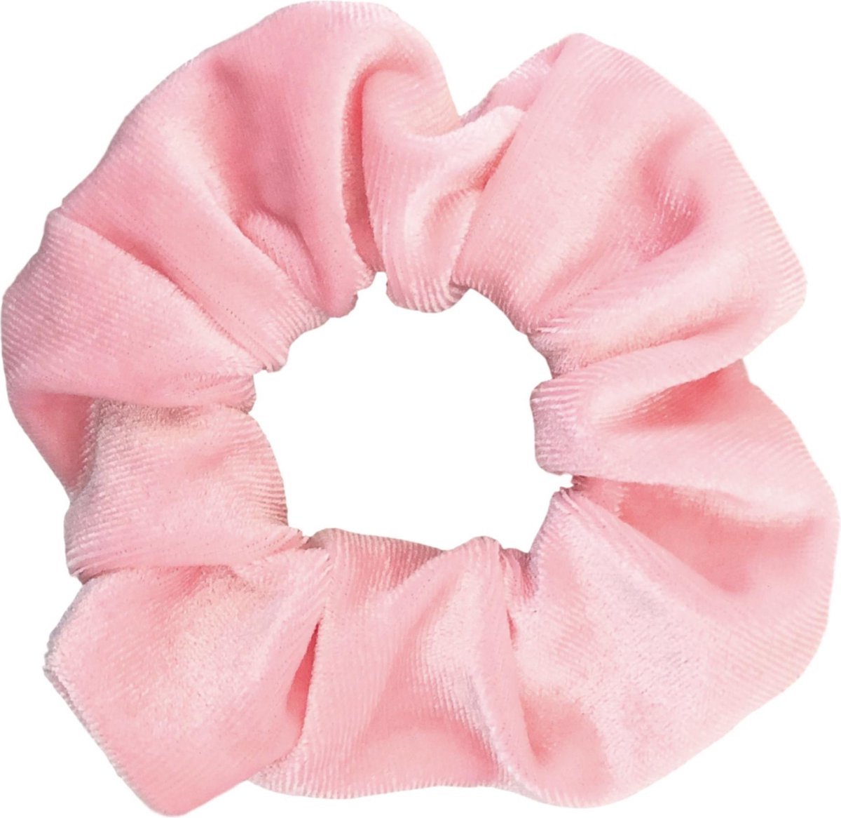 Kraagjeskopen.nl Scrunchie Velvet lichtroze Haarelastiek Haaraccessoire - 1 stuk