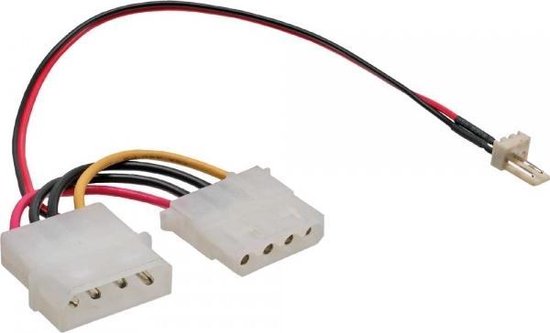 OKS Molex (m) - Molex (v) adapter met 3-pins Case Fan (m) connector - 0,20  meter | bol.com