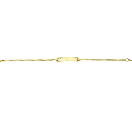 The Jewelry Collection - Graveerarmband - Hart Plaat 5,0 mm - Geelgoud