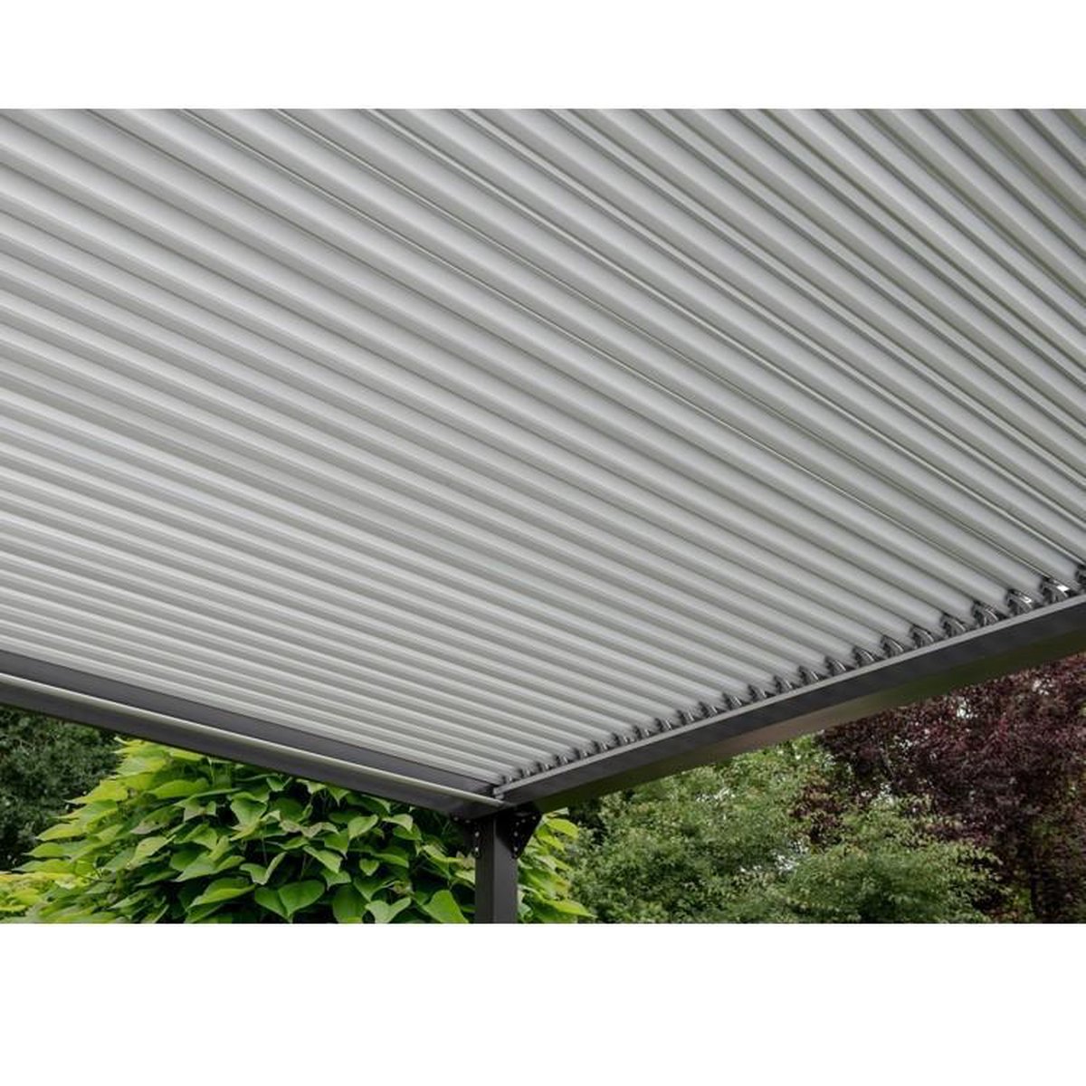 Garden Impressions Mila aluminium paviljoen 300x300 cm - donker grijs -  inclusief lamellen | bol