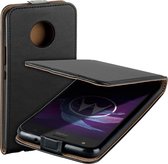 MP Case zwart eco lederen flip case voor Motorola Moto X4 flip cover