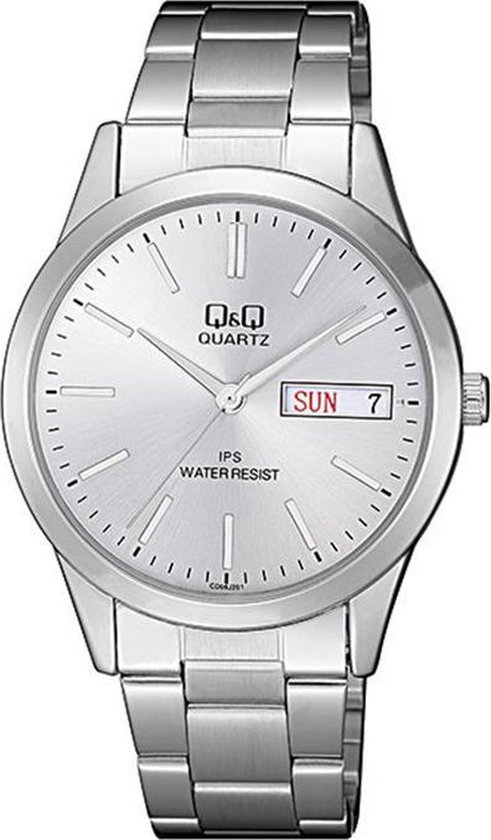 Q\u0026Q heren horloge met dag en datum aanduiding CD06J201 | Bestel nu!