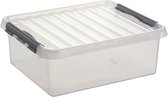 Boîte de rangement Sunware Q-Line - 25L - Plastique - Transparent / Argent