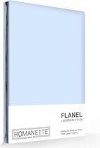 Romanette flanellen kussenslopen (set van 2) - Blauw - 60x70 cm