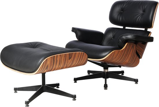 Bol Com Gb Fauteuil Met Ottoman Palissander Eames Model Leder