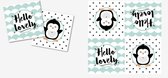 OK 8303 Servetten Gender reveal Hello Lovely Pinguin