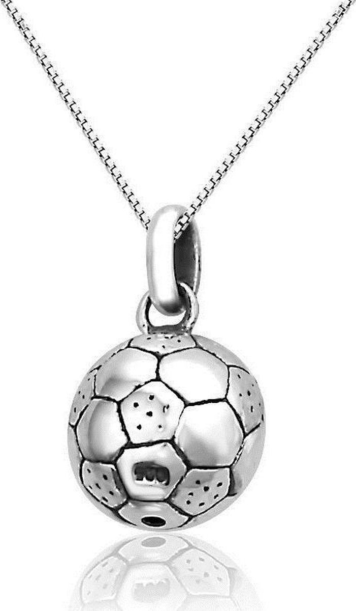 Montebello Ketting Voetbal - 925 Zilver Gerhod. - Sport - ∅10mm - 45cm