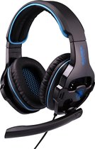 SADES SA-810 3.5mm Gaming Headset Wired hoofdtelefoon met Wire Control + Mic voor PC, Laptop (Black+Blue)