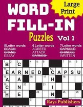 Brain Stimulating Crossword Fill-Ins- Large Print Word Fill-in Puzzles