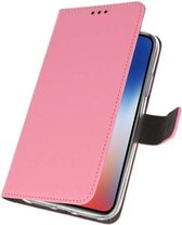Booktype Telefoonhoesjes - Bookcase Hoesje - Wallet Case -  Geschikt voor iPhone XS - X Roze