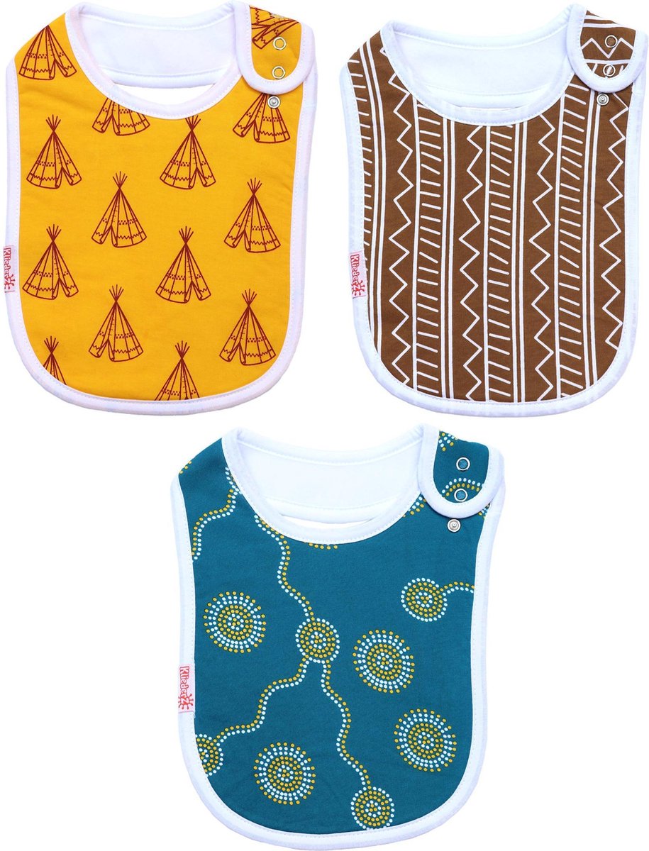 Goedkoopste KliederZ baby slabbetjes jongen | 3 eet slabbers | t/m 3 jr | hippe slabben FB04a