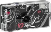 Difox Single Use camera Flash 400 - 27 opnamen "LOVE" zwart wegwerpcamera