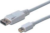 ASSMANN Electronic DisplayPort kabels AK-340102-010-W - DisplayPort, mini DP - DP, M/M, 1.0m, w/interlock, DP 1.1a conform, UL, white