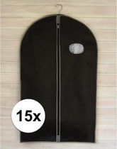 15x Zwarte kledinghoezen met rits 100 cm