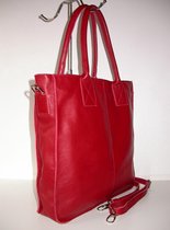 TASvanTESS Soft leren shopper warm rood
