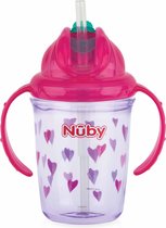 Nûby - Flip-It Antilekbeker met Handvatten uit Tritan™  - Roze - 240ml - 12m+