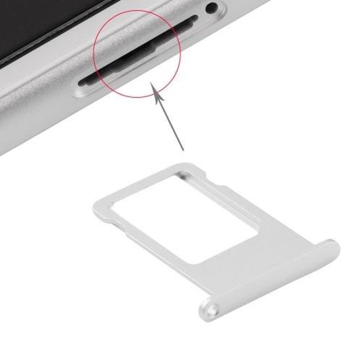 iPhone 6 Sim tray simkaart houder Zilver / Silver