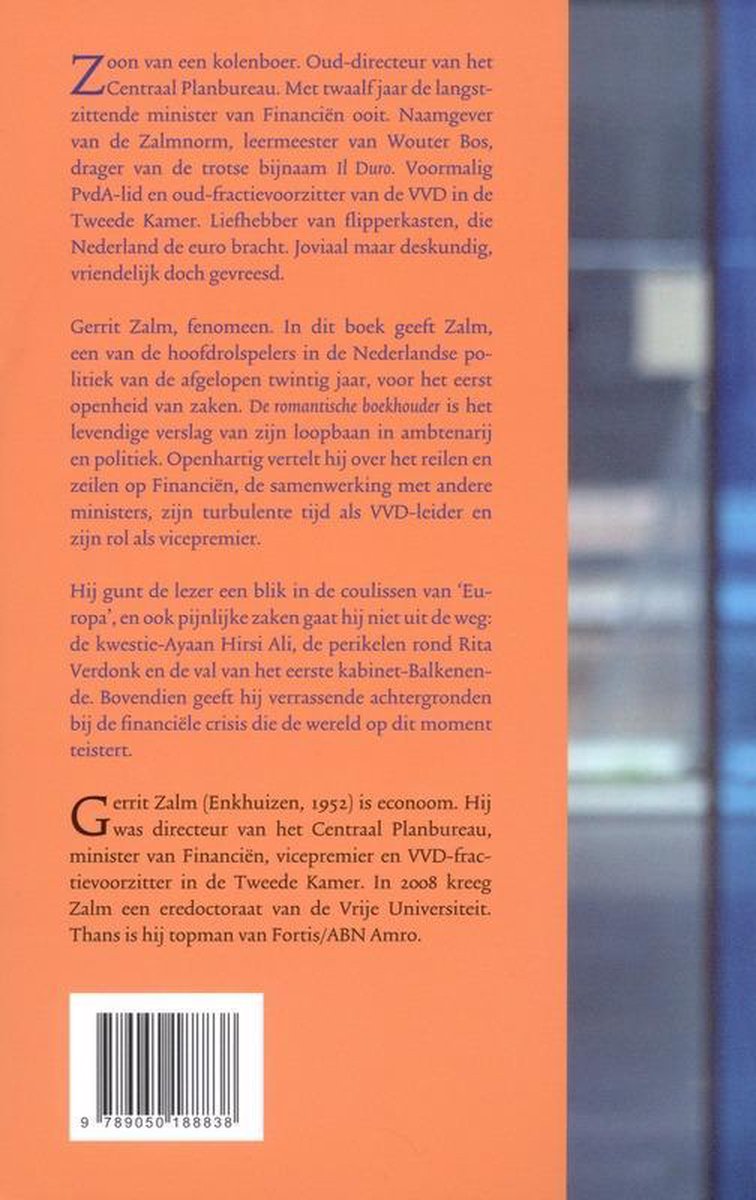 De romantische boekhouder - back cover