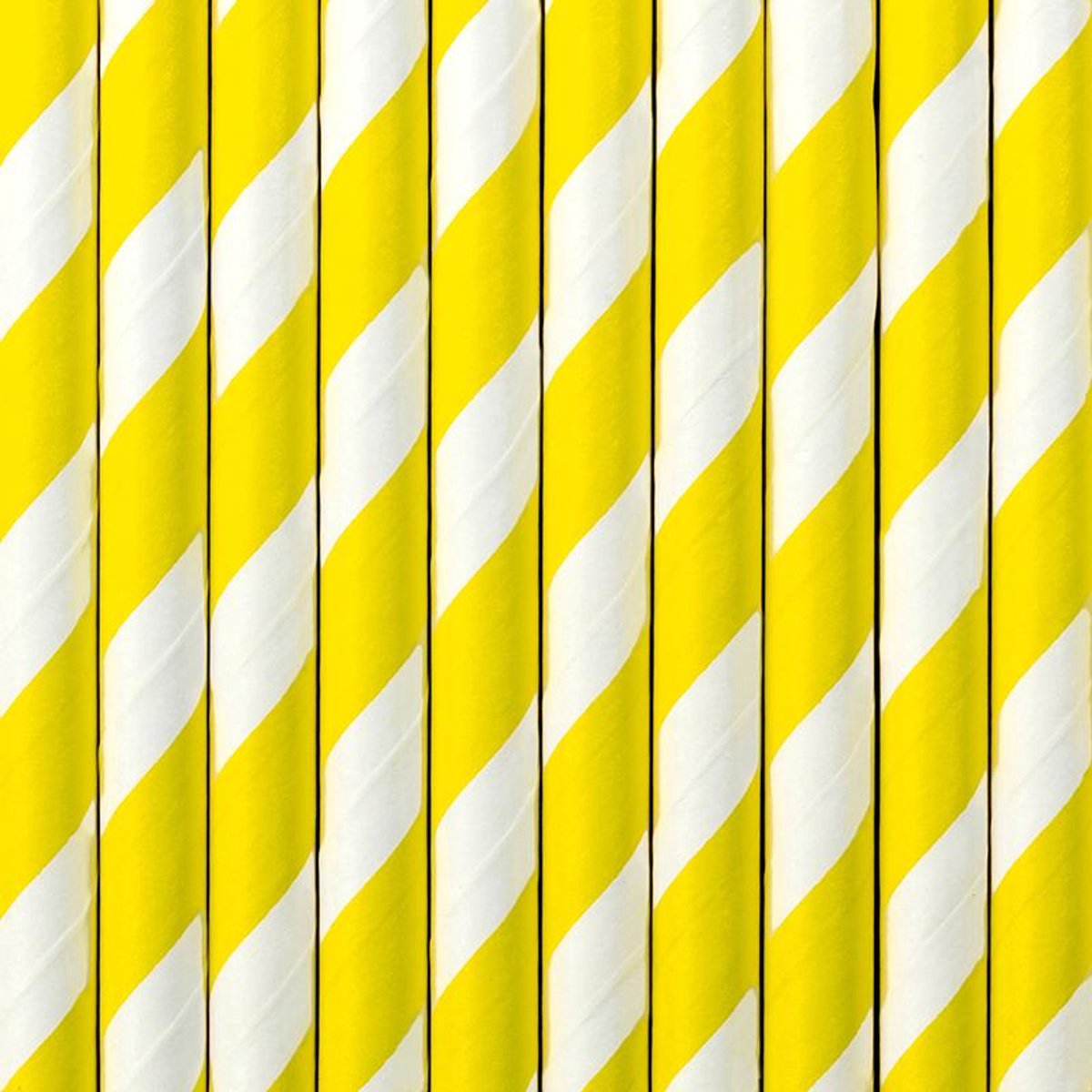 Papieren rietjes geel wit gestreept