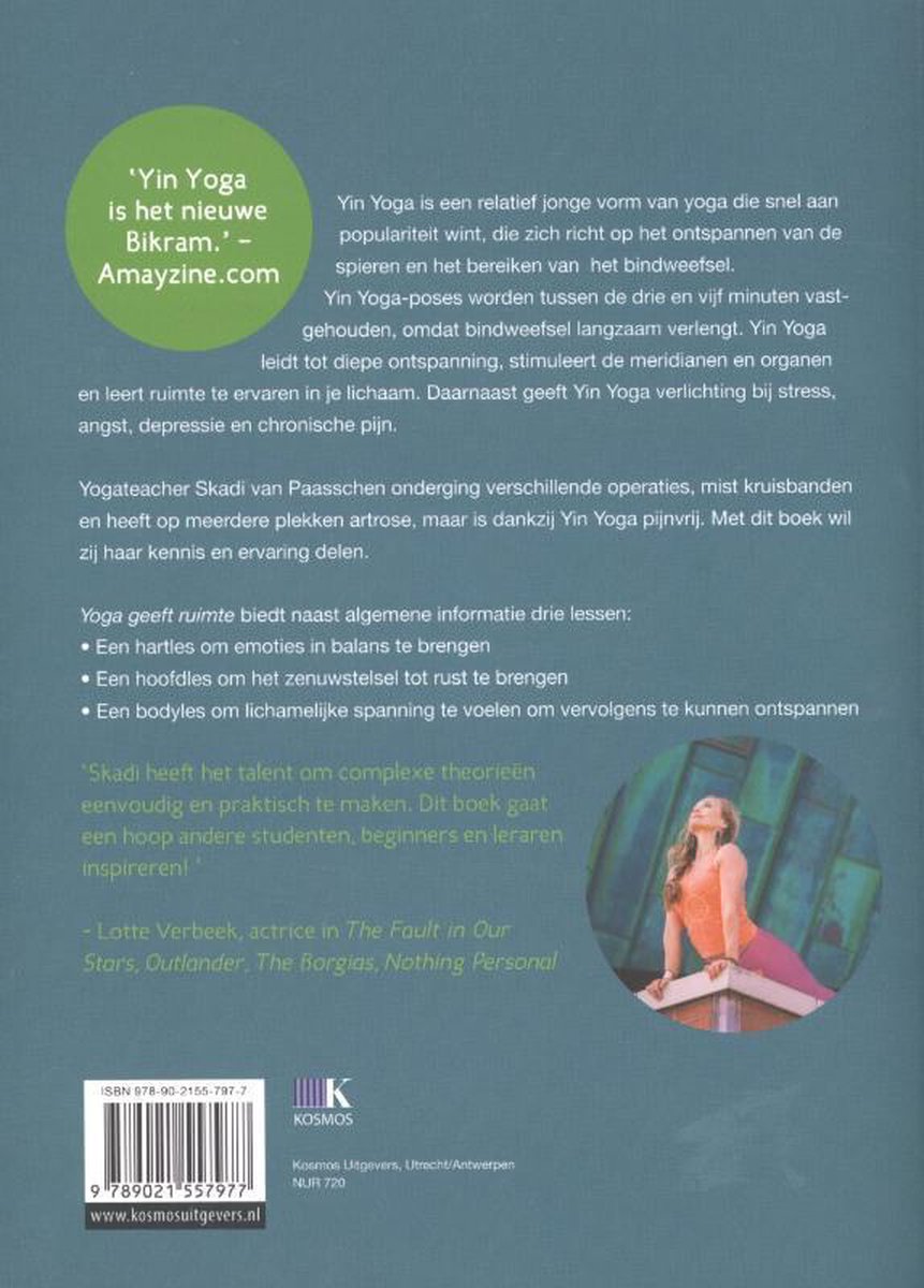 Yoga geeft ruimte - back cover