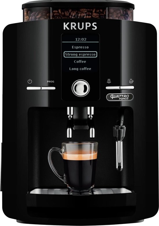Machine à café à grain Krups, Ecran LCD avec mousseur de lait