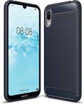 Armor Brushed TPU Back Cover - Huawei Y6 (2019) Hoesje - Donkerblauw