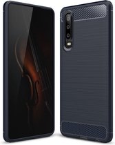 Armor Brushed TPU Back Cover - Huawei P30 Hoesje - Donkerblauw